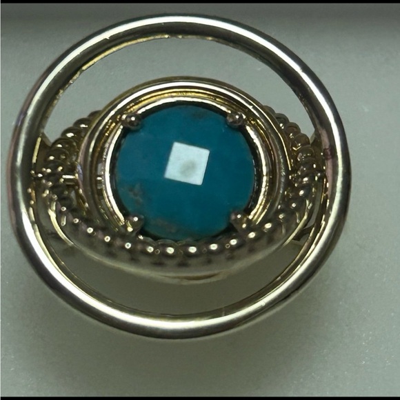Gems en Vogue Michael Valitutti “NH” Palladium Silver Turquoise Ring size 7 - Picture 9 of 13